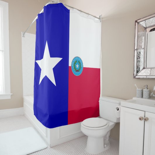 Rideaux De Douche Drapeau du Texas (En situation)