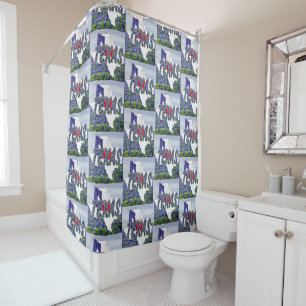 Rideaux De Douche Drapeau du Texas de forme du Texas avec des