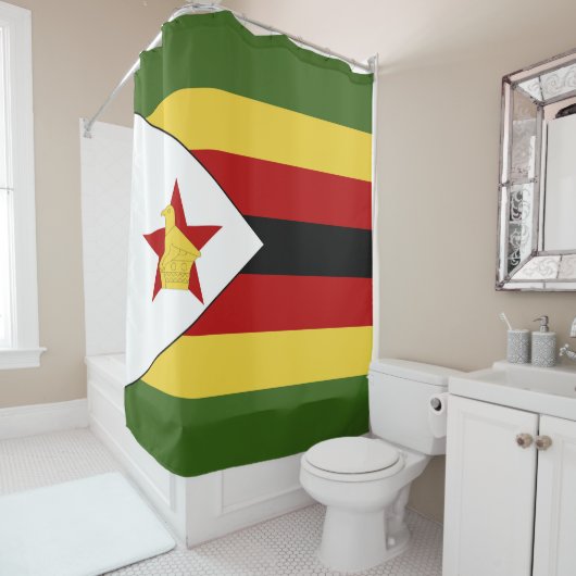 Rideaux De Douche drapeau du Zimbabwe (En situation)