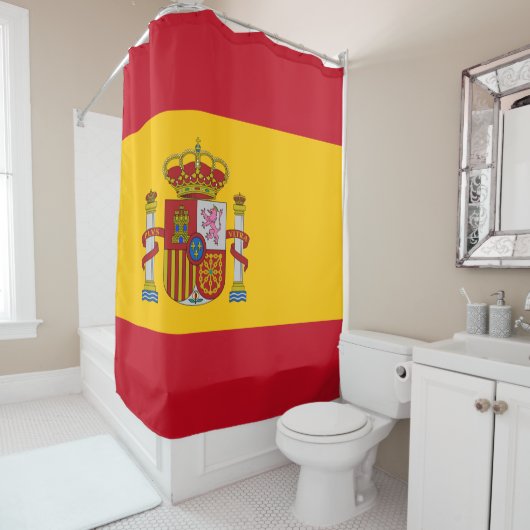 Rideaux De Douche Drapeau espagnol (Espagne) (En situation)