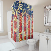 Rideaux De Douche Drapeau et tournesols (En situation)