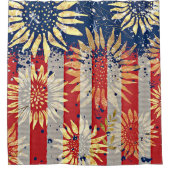 Rideaux De Douche Drapeau et tournesols (Devant)