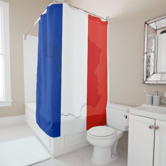 Rideaux De Douche drapeau français (En situation)