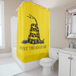 Rideaux De Douche Drapeau Gadsden jaune classique Ne marchez pas sur
