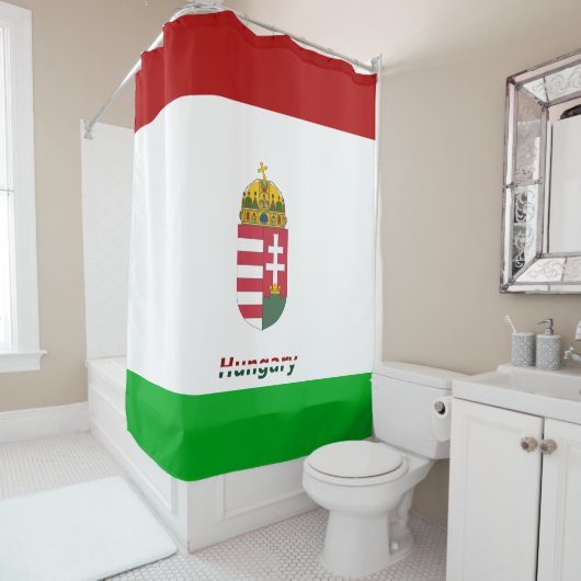 Rideaux De Douche Drapeau hongrois (En situation)