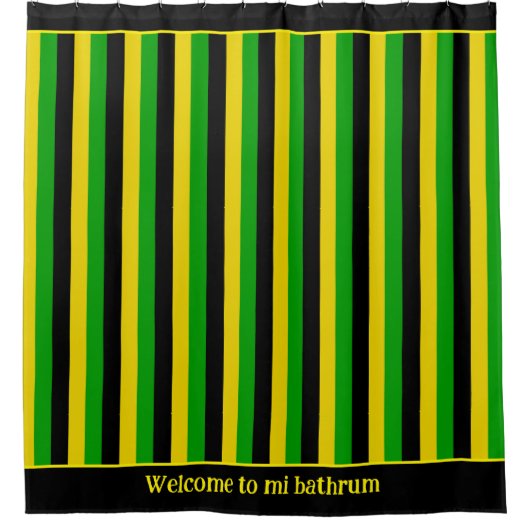 Rideaux De Douche Drapeau jamaïcain rayé (Devant)