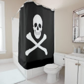 Rideaux De Douche Drapeau Pirate (Jolly roger) (En situation)
