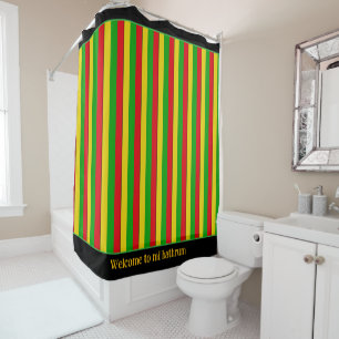 Rideaux De Douche Drapeau Rasta coloré rayé