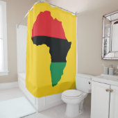 Rideaux De Douche Drapeau rouge, noir et vert de l'Afrique (En situation)