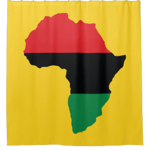 Rideaux De Douche Drapeau rouge, noir et vert de l'Afrique
