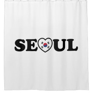 Rideaux De Douche Drapeau Seoul Love Heart Taegeukgi