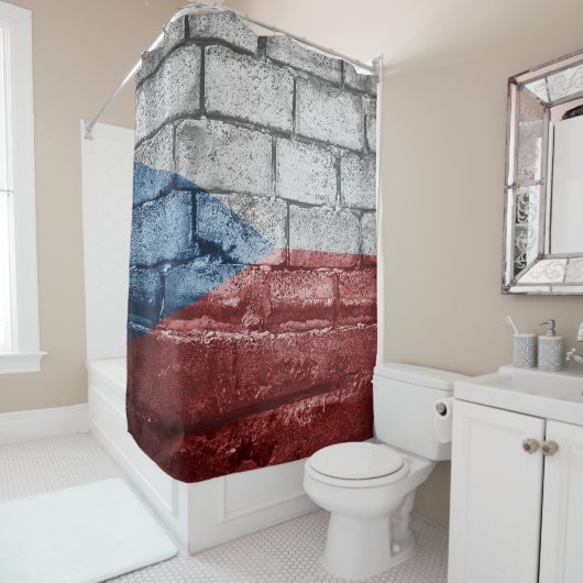 Rideaux De Douche Drapeau tchèque (En situation)