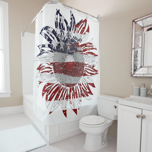 Rideaux De Douche Drapeau tournesol  (En situation)