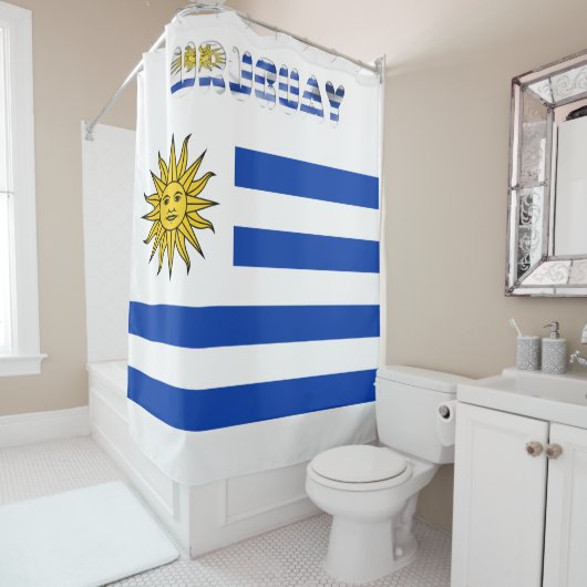 Rideaux De Douche Drapeau uruguayen (En situation)