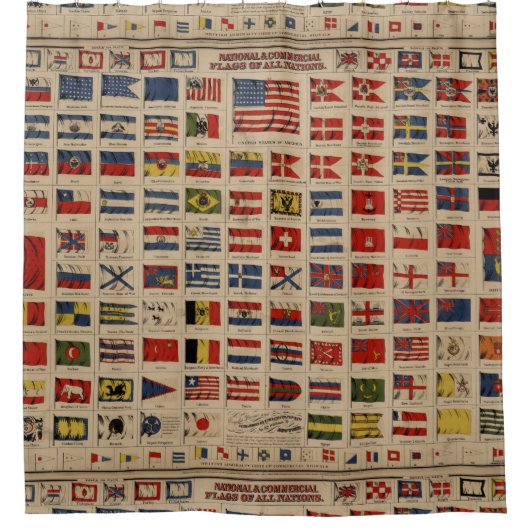 Rideaux De Douche Drapeaux historiques du monde (1869) (Devant)