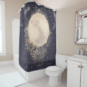 Rideaux De Douche Dream Moon Magic Cosmic Sparkles