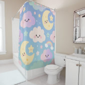 Rideaux De Douche Dream Sky Blanket, Cute Clouds, Moons & Stars (En situation)