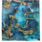 Rideaux De Douche DreamBlue Turquoise et Gold (Devant)