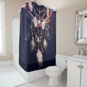 Rideaux De Douche Dreamcatcher, branches, style boho, art numérique. (En situation)