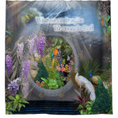 Rideaux De Douche Dreamscape Wisteria flowers & Peacock themes (Devant)