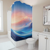 Rideaux De Douche Dreamy Abstrait Waves Douces couleurs pastel (En situation)