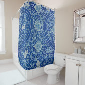 Rideaux De Douche Dreamy Blue Lotus Chinoiserie Vintage (En situation)