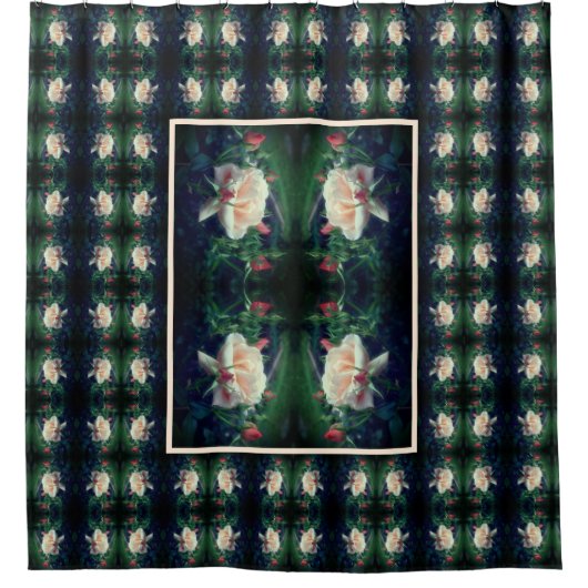 Rideaux De Douche Dreamy Peach Rose And Buds Flower Art (Devant)