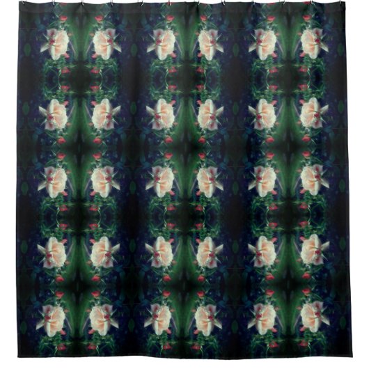 Rideaux De Douche Dreamy Peach Rose Et Buds Abstrait (Devant)