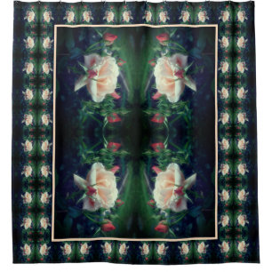 Rideaux De Douche Dreamy Peach Rose Et Buds Abstrait
