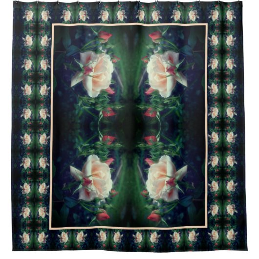 Rideaux De Douche Dreamy Peach Rose Et Buds Abstrait (Devant)