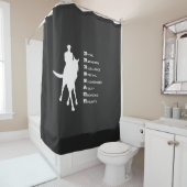 Rideaux De Douche Dressage Est Cheval Silhouette Dark  (En situation)