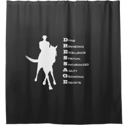 Rideaux De Douche Dressage Est Cheval Silhouette Dark  (Devant)