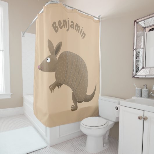 Rideaux De Douche Drôle armadillo joyeux dessin animé (En situation)
