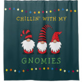 Rideaux De Douche Drôle Chillin' avec mon jeu de Noël Gnomies | (Devant)