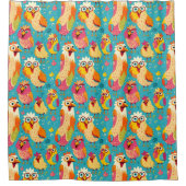 Rideaux De Douche Drôle dessin humoristique Poulets Abstraits (Devant)