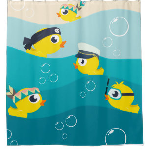 Rideaux De Douche Drôle en caoutchouc Duckie Sea Beach Baby