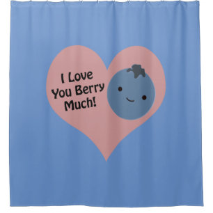 Rideaux De Douche Drôle Je T'Aime Berry Beaucoup mignon Kawaii Blueb