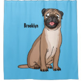 Rideaux De Douche Drôle joyeux dessin animé de chien de carlin (Devant)