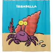 Rideaux De Douche Drôle mignon caricature pourpre crabe ermite (Devant)
