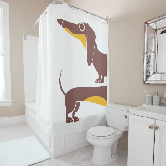 Rideaux De Douche Drôle mignon dachshund pour parent chien long (En situation)