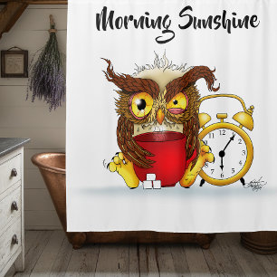 Rideaux De Douche Drôle Morning Cranky Owl