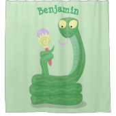 Rideaux De Douche Drôle serpent vert avec caricature maraca (Devant)