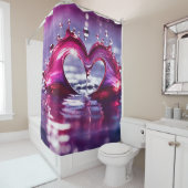 Rideaux De Douche "Droplets en forme de coeur" (En situation)