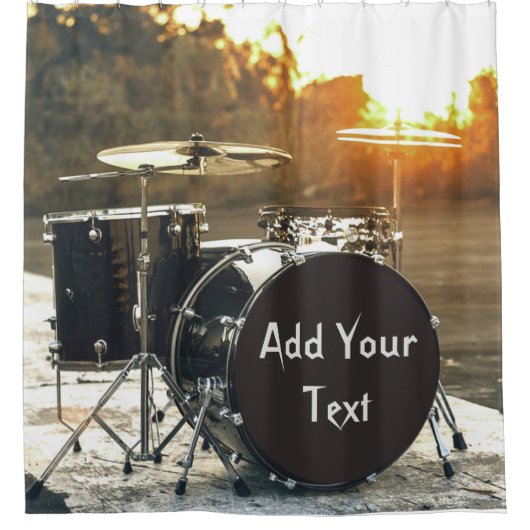 Rideaux De Douche Drum Kit Drummer Rock Personnaliser la Personnalis (Devant)