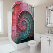 Rideaux De Douche Dubman Designs : Spirale mosaïque de Fibonacci (En situation)