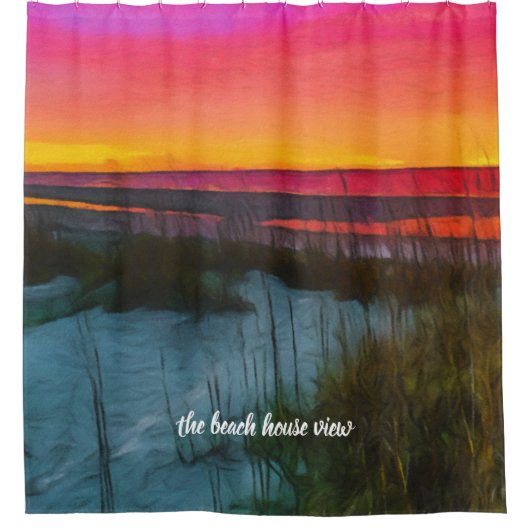Rideaux De Douche Dune de sable rose Sunset Beach (Devant)