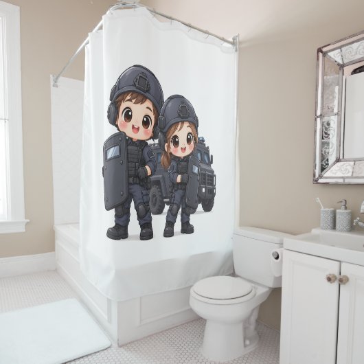 Rideaux De Douche Duo Tactique (En situation)