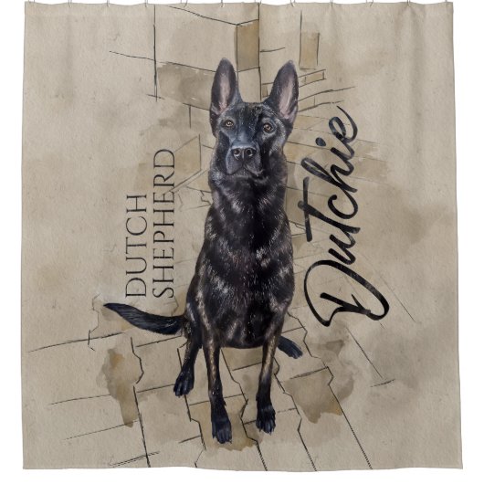 Rideaux De Douche Dutch Shepherd - Illustration utchie (Devant)