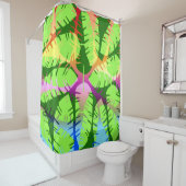 RIDEAUX DE DOUCHE DUVET FEUILLE DE BANANE ABSTRAITE BOTANIQUE (En situation)