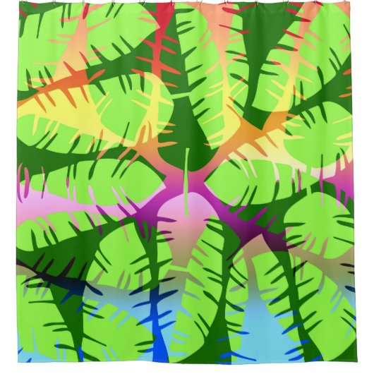 RIDEAUX DE DOUCHE DUVET FEUILLE DE BANANE ABSTRAITE BOTANIQUE (Devant)
